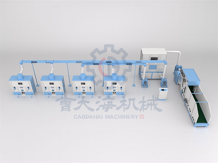 全自動開棉充棉組合機 2拖4