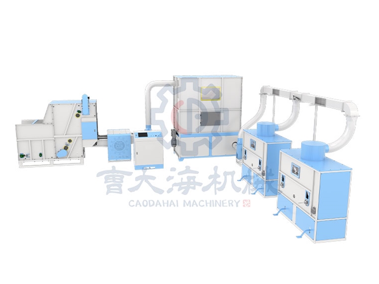 全自動開棉充棉組合機 1拖2